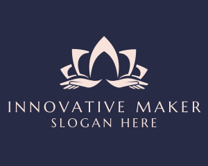 Lotus Massage Hands logo design