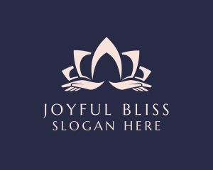 Lotus Massage Hands logo design