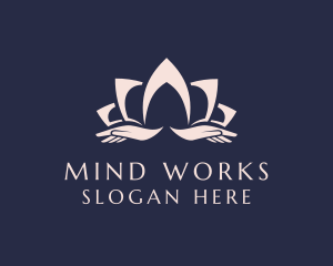 Lotus Massage Hands logo design