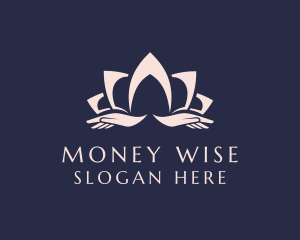 Lotus Massage Hands logo design