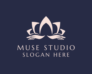 Lotus Massage Hands logo design