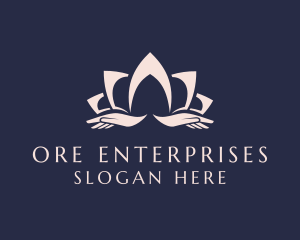 Lotus Massage Hands logo design