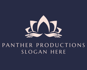 Lotus Massage Hands logo design