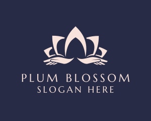 Lotus Massage Hands logo design