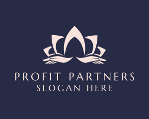 Lotus Massage Hands logo design