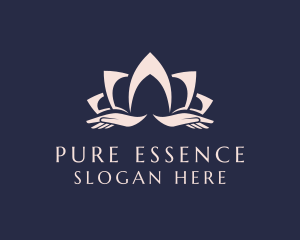 Lotus Massage Hands logo design