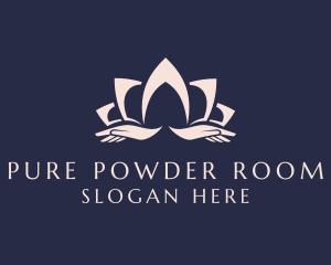 Lotus Massage Hands logo design