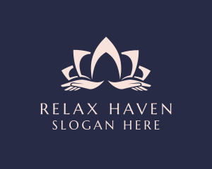 Lotus Massage Hands logo design