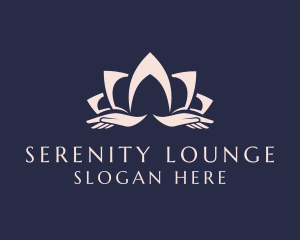 Lotus Massage Hands logo design