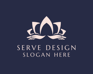 Lotus Massage Hands logo design