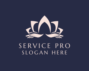 Lotus Massage Hands logo design