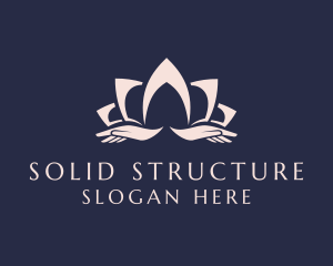 Lotus Massage Hands logo design