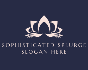 Lotus Massage Hands logo design