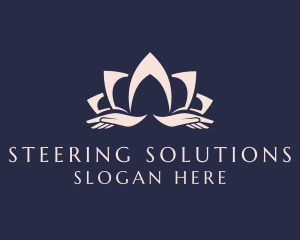 Lotus Massage Hands logo design