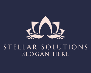 Lotus Massage Hands logo design