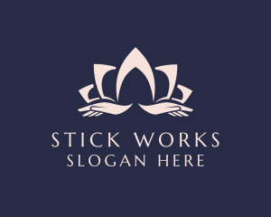 Lotus Massage Hands logo design