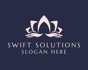 Lotus Massage Hands logo design