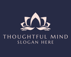 Lotus Massage Hands logo design