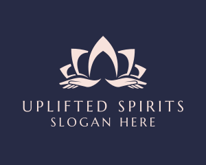 Lotus Massage Hands logo design