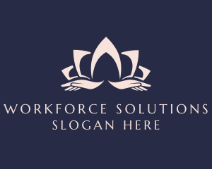 Lotus Massage Hands logo design