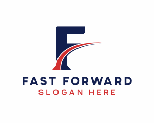 Fast Courier Swoosh Letter F logo design