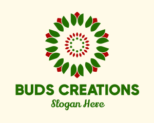 Flower Bud Wreath  logo design