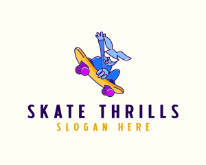 Cool Skateboarding Bunny logo