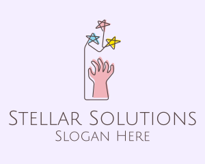 Hand Star Constellation logo design