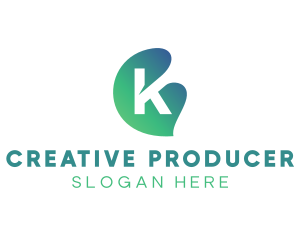Gradient Leaf Letter K logo