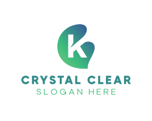 Gradient Leaf Letter K logo design