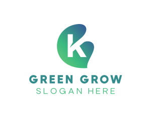 Gradient Leaf Letter K logo