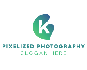 Gradient Leaf Letter K logo design