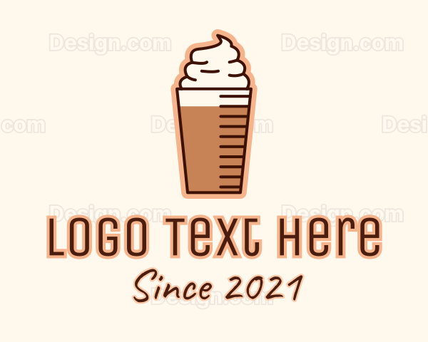 Frappe Iced Coffee Drink Logo