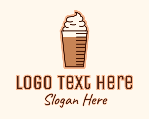 Frappe Iced Coffee Drink Logo