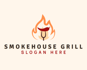 Fire Chili Grilling logo design