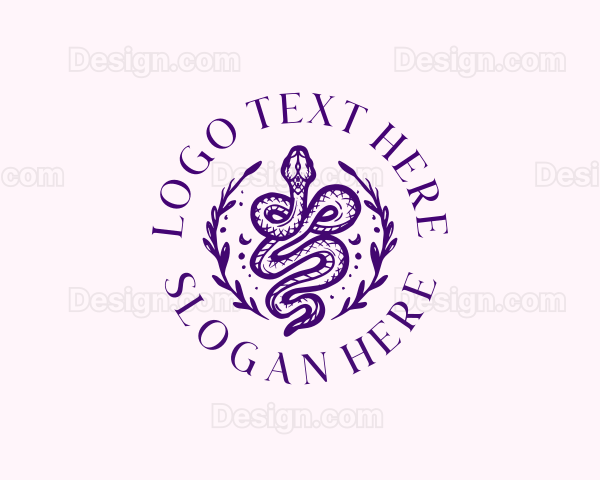 Floral Serpent Tattoo Logo