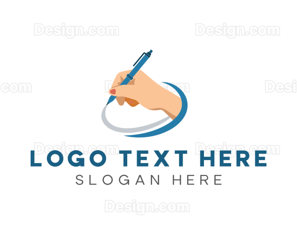 Creative Handwriting Pen Logo