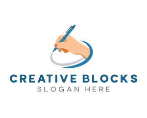 Creative Handwriting Pen logo design