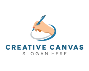 Creative Handwriting Pen logo design