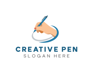 Creative Handwriting Pen logo design