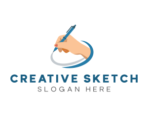 Creative Handwriting Pen logo design