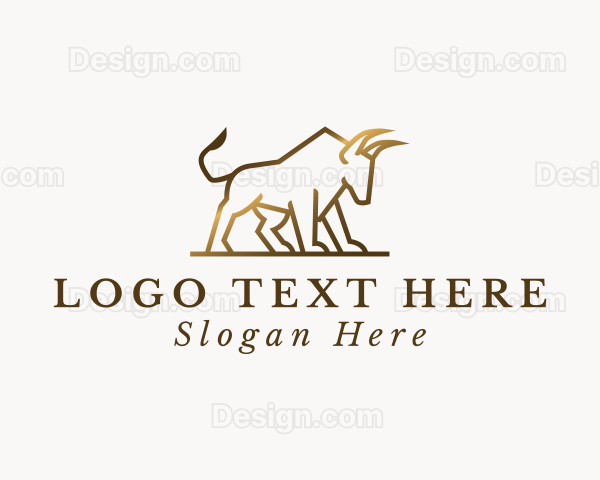 Golden Bull Animal Logo