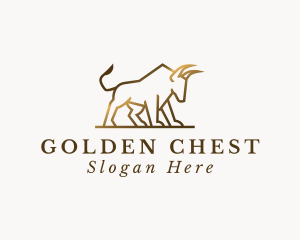 Golden Bull Animal logo design