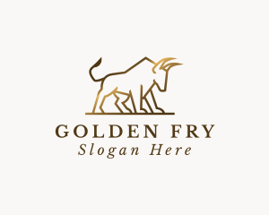 Golden Bull Animal logo design
