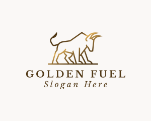 Golden Bull Animal logo design