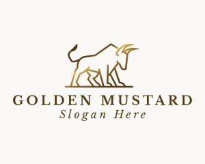 Golden Bull Animal logo design