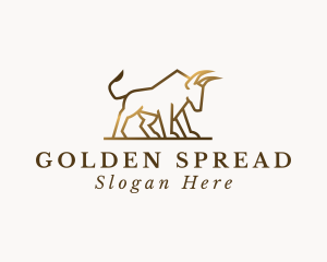 Golden Bull Animal logo design