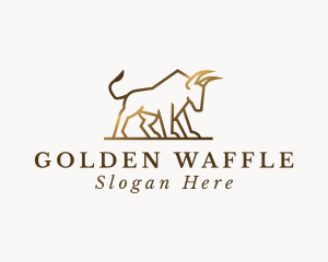 Golden Bull Animal logo design