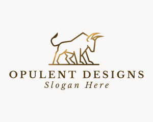 Golden Bull Animal logo design