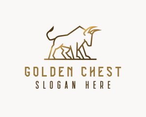 Golden Bull Animal logo design